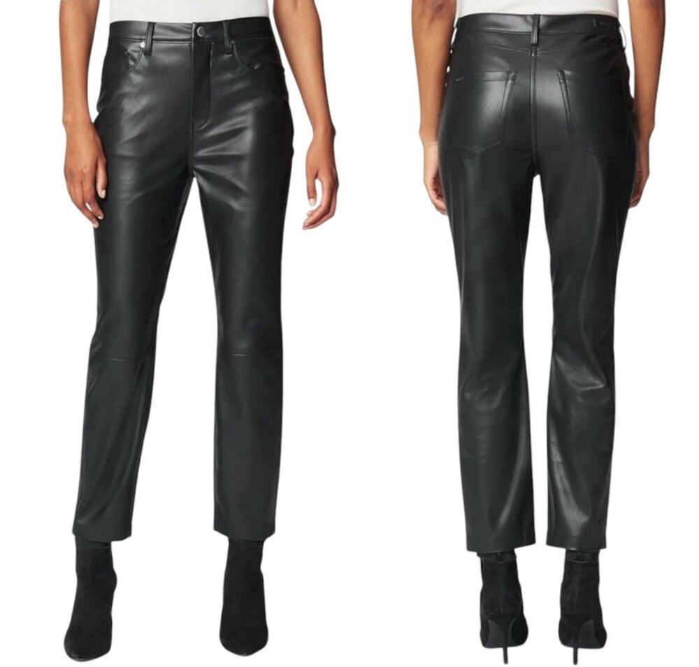 Blank NYC The Baxter Ribcage Faux Leather Crop Pant Size 31 Black